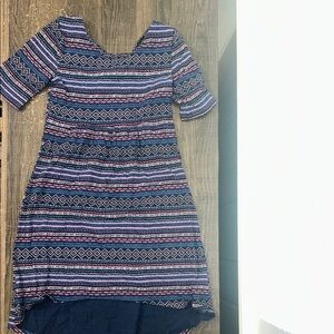 Old Navy Blue and Red Cuffed Sleeve Sundress